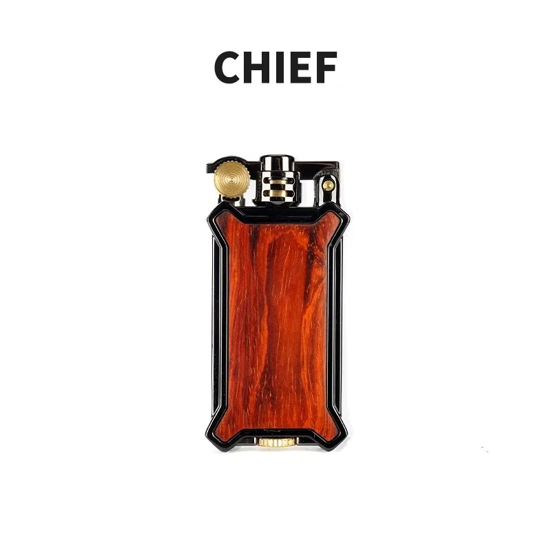 High-end sandalwood lighter ornament windproof creative personality tide high-end retro old-fashioned men's lighter gift