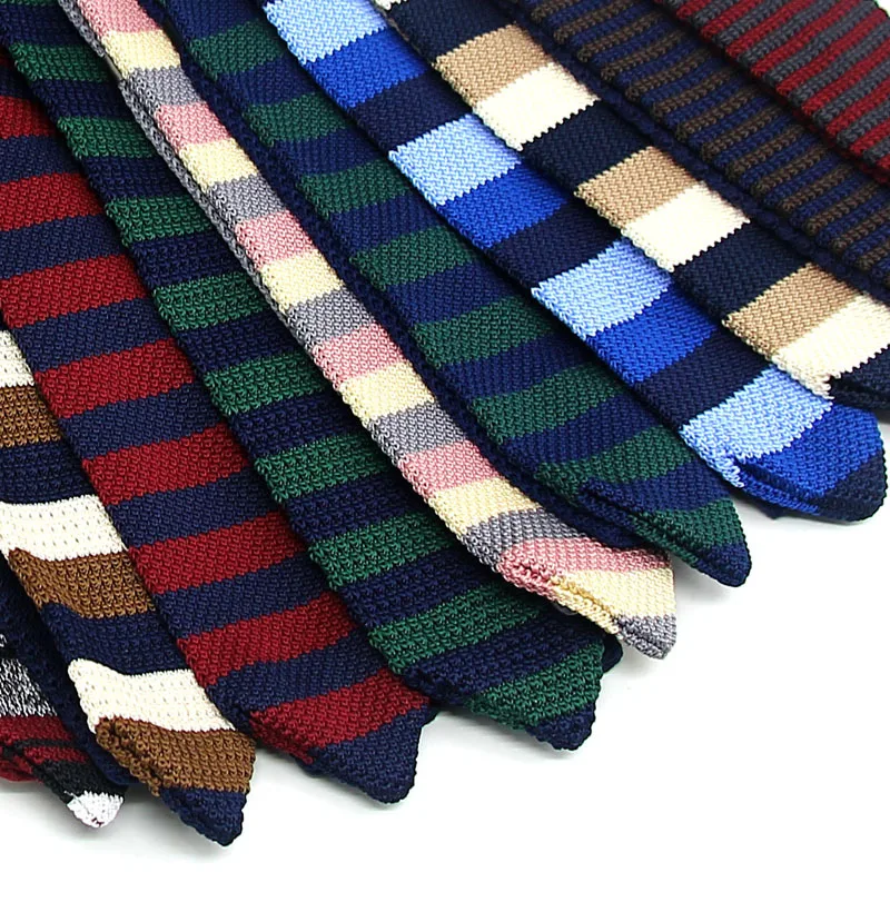 

New Knit Ties Casual Skinny Necktie For Party Boys Girls Knitted Striped Neck Tie Wedding Necktie For Groom Neck Wear For Men