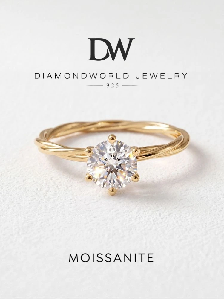 DWJ Echt 1CT Moissanite Diamant Twisted Vine Ringe Für Frauen Original 925 Sterling Silber Hohe Qualität Feine Luxus Schmuck