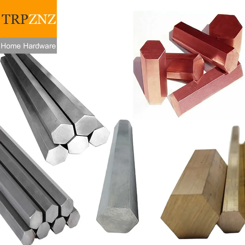 Hexagonal Rods Bar 11-20mm Opposite Side Length Stainless Steel Aluminum Carbon Steel Copper Brass Suitable for Heat Sinks