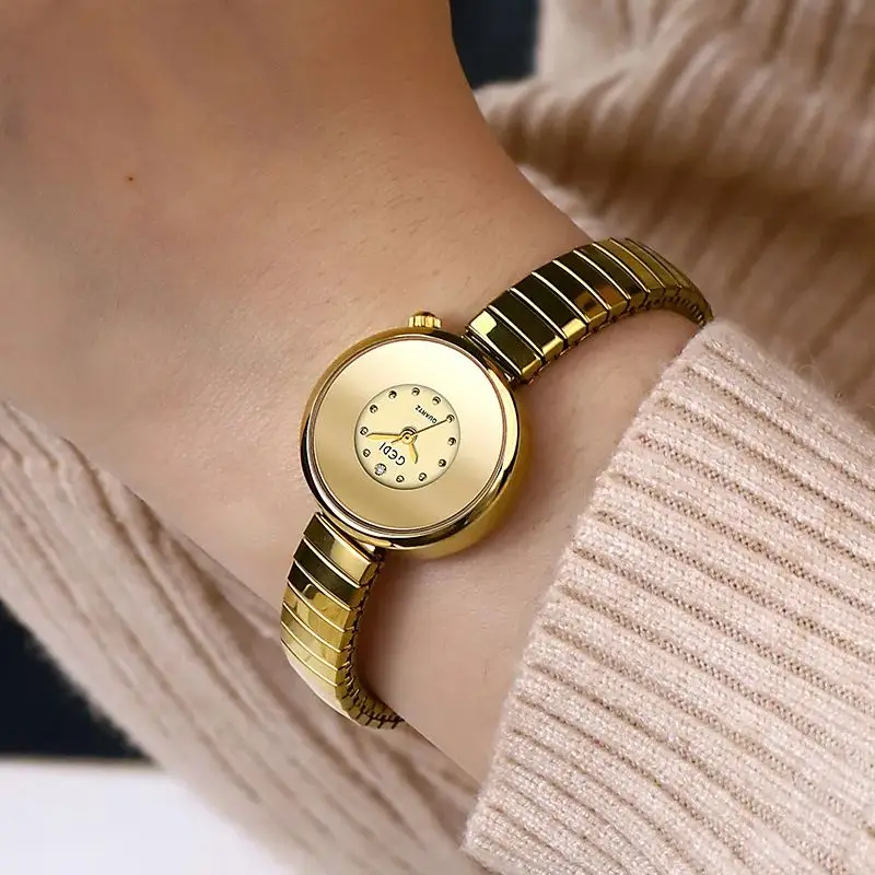 

Роскошные женские кварцевые наручные часы с ремешком из сплава, элегантные модные женские часы-браслет для женщин, оригинальный дизайн, повседневные часы