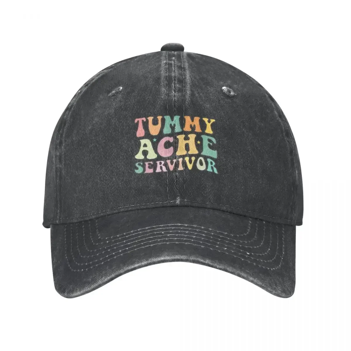 Vintage Tummy Ache Survivor Stomachache IBS Funny Men Women Cowboy Hat Fluffy Hat Vintage beach hat Women's Beach Outlet Men's