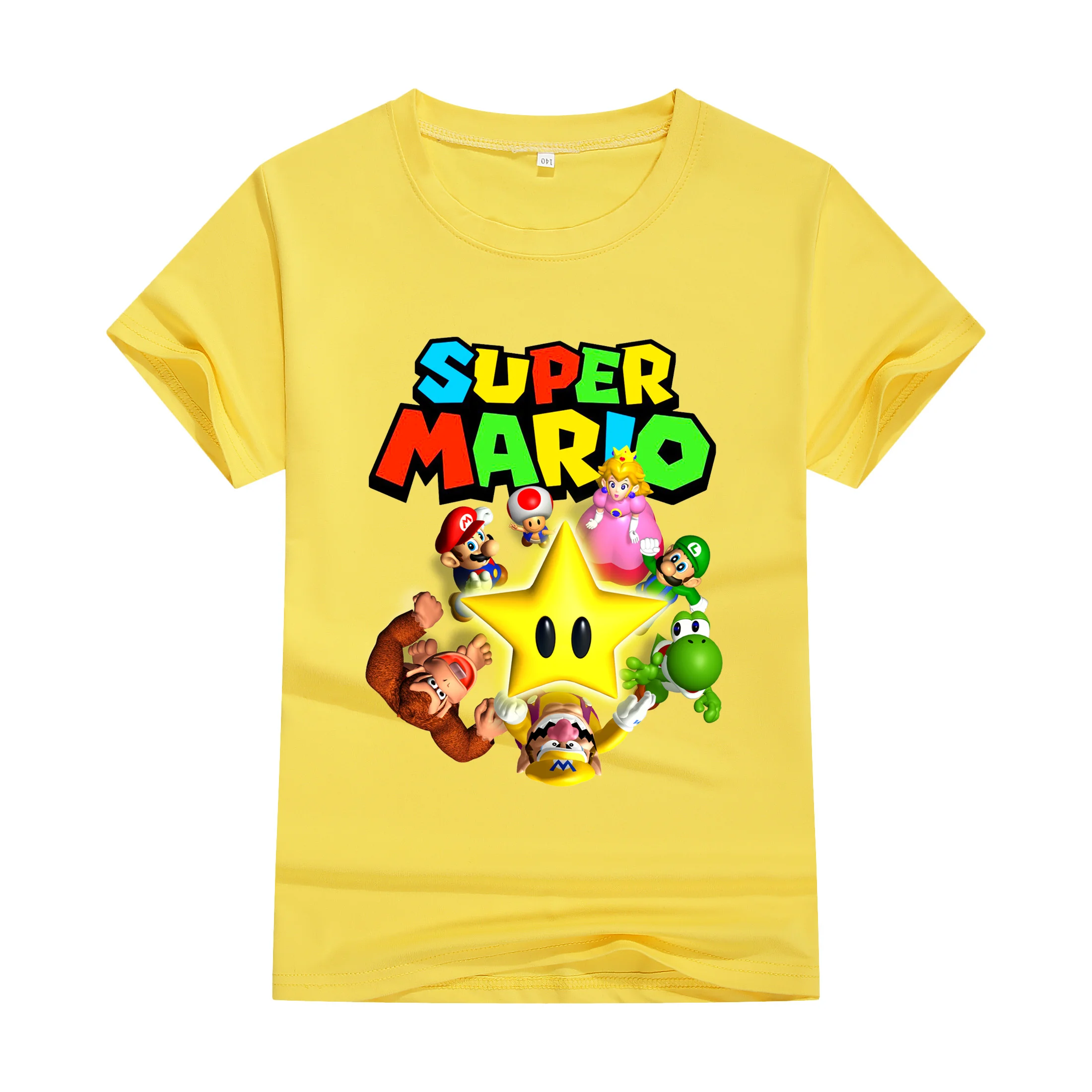 2024 Zomer Super Mario Bros T-Shirt Korte Mouw Hiphop Cool Ademend Casual Volwassen Kinderen Tiener Identieke Katoen Casual T-Shirt