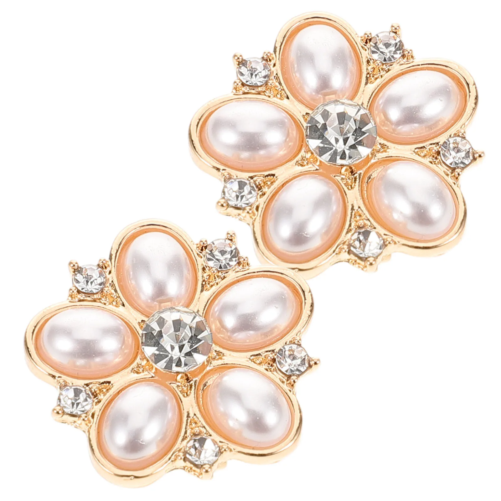 

2Pcs Shiny Faux Pearl Button Covers for Women Cufflink Jewelry Dress Shirt Decoration Detachable Elegant