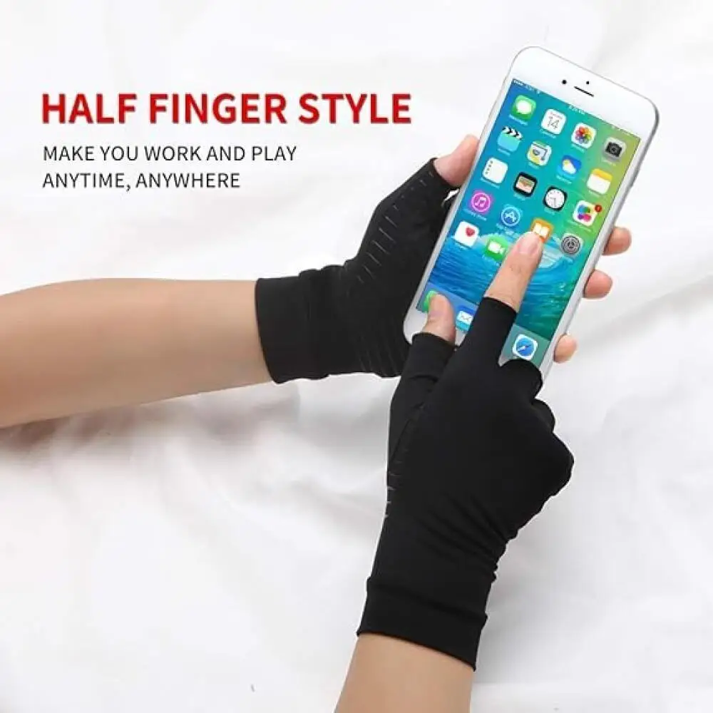 قفازات التهاب المفاصل الضاغطة النحاسية أفضل قفازات نحاسية بدون أصابع شفاء لالتهاب المفاصل لتخفيف آلام النفق الرسغي