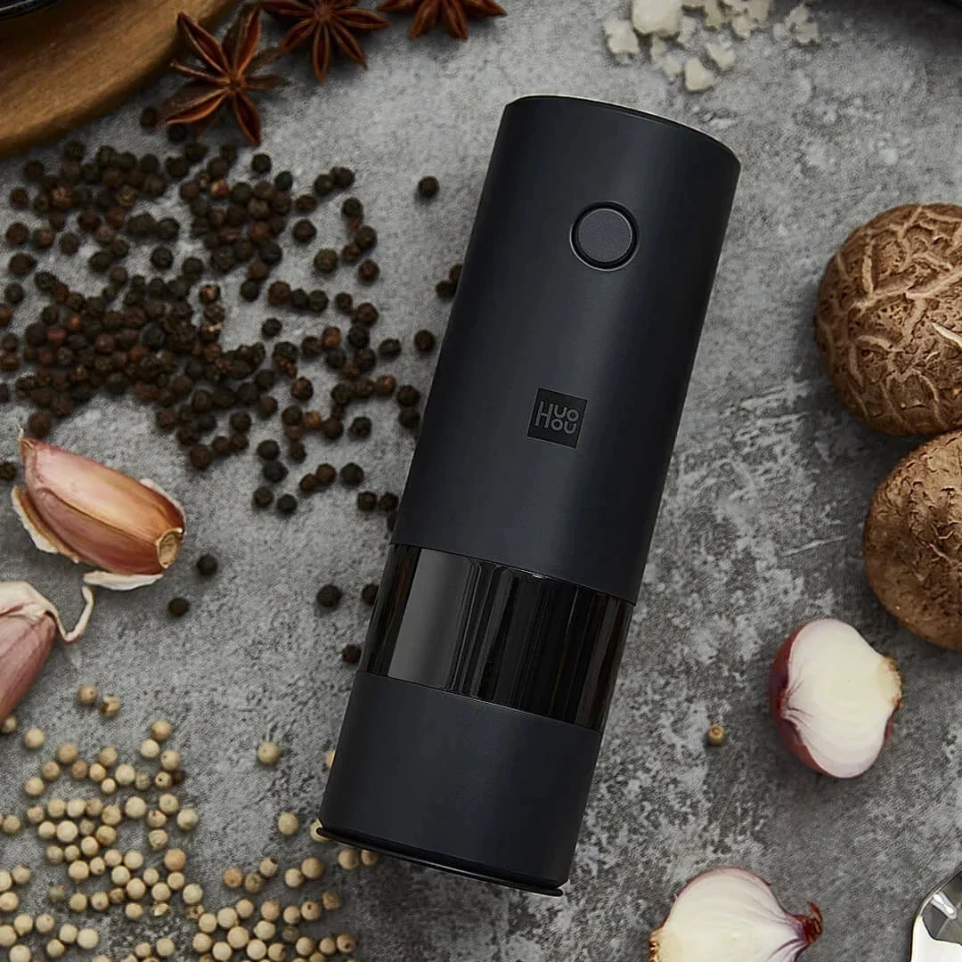 Huohou Electric Grinder Seasonings Spices Pepper Grain Mill Salt Shaker 5 Modes Grinding Machine Kitchen Cooking Power Tool