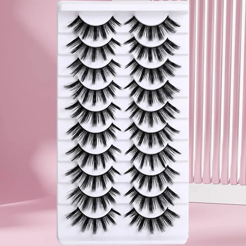 10 Paar falsche Wimpern im natürlichen Look, Wispy Volume Manga Lashes, 3D-Fälschungswimpern