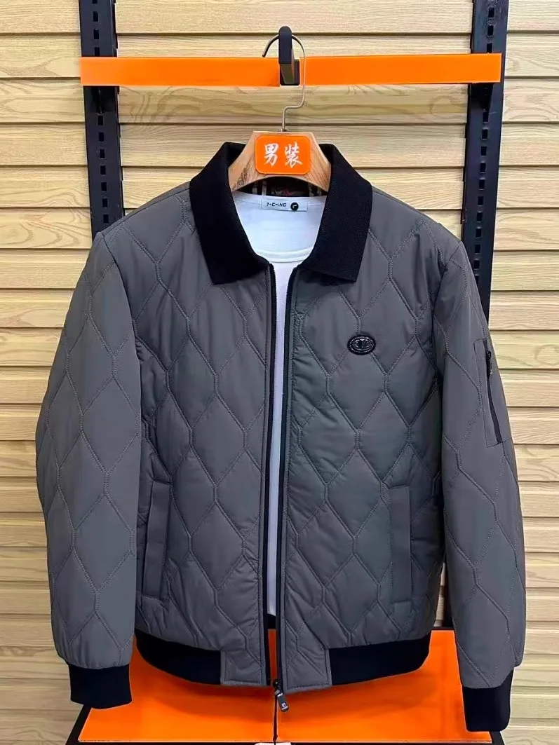 

Высококачественная мужская хлопковая куртка с воротником, повседневная, деловая, осенне-зимняя, новинка, модная верхняя одежда, пальто