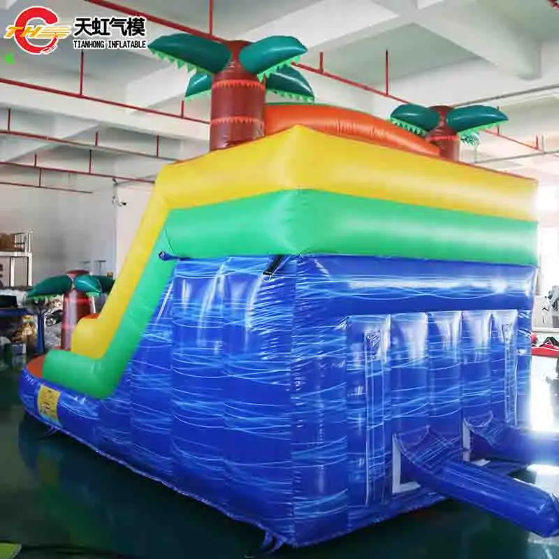 6x2,5x3m aufblasbare kommerzielle Palmen-Wasserrutsche mit Pool-Endstück für den Sommer-Garten