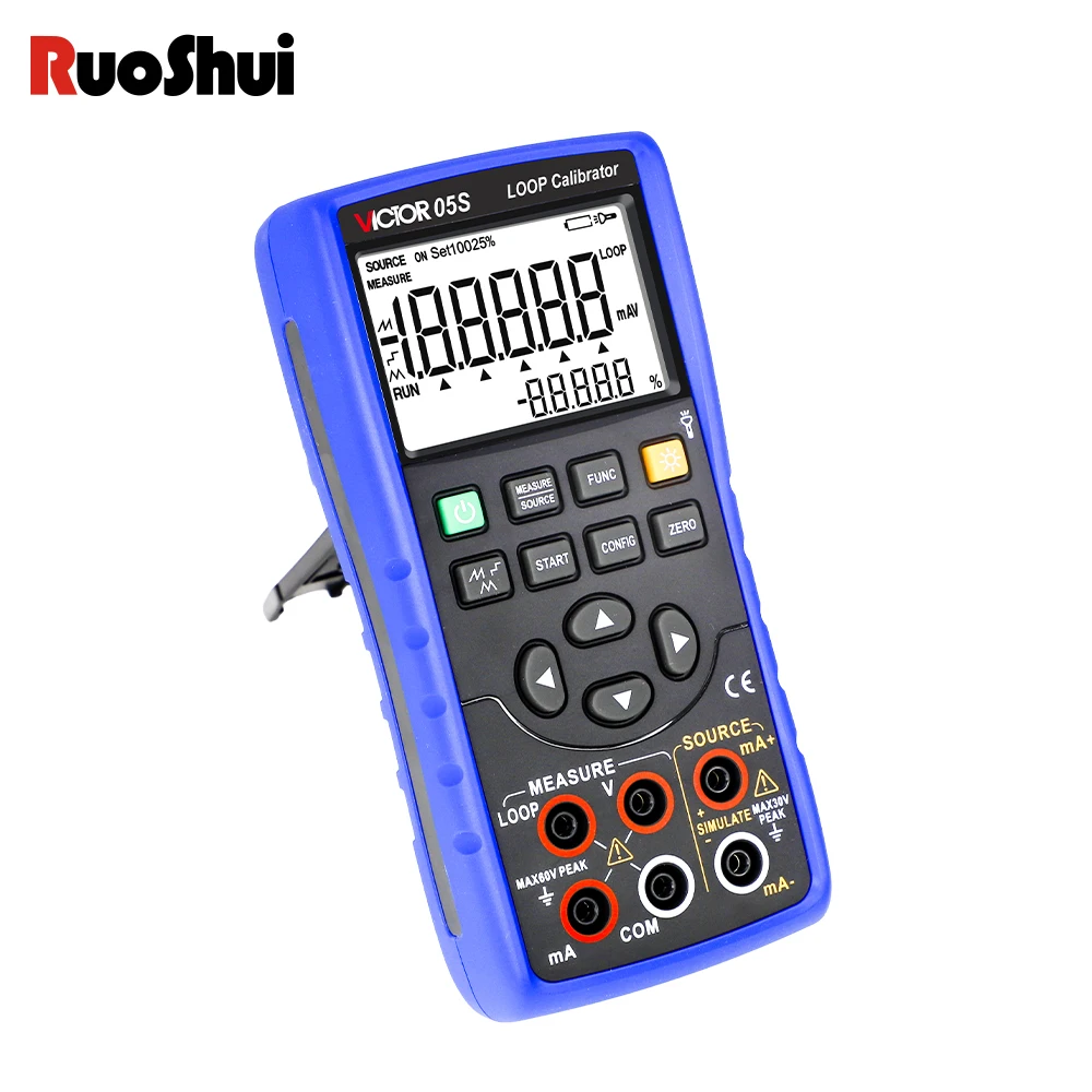 Victor 05S Loop Calibrador de alta precisão Tensão, Simulação atual, 5 Digits Display Transmitter Handheld Auto Signal Generator