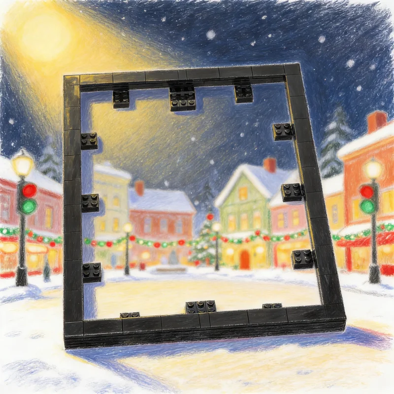 164 peças de Blocos de Montar MOC, Modelo de Quadro de Foto, Arquitetura, Presentes de Natal, Brinquedo Criativo DIY, Ideia Educacional