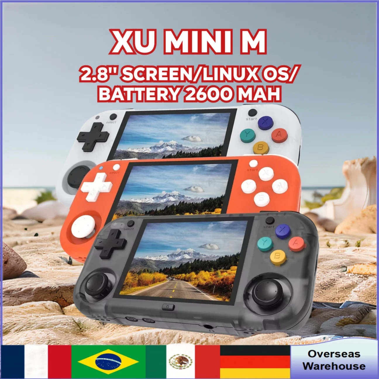 

XU MINI M Handheld Game Console 2.8'' Screen Retro Simulator Video Player Linux OS Console Portable Console Children Gift