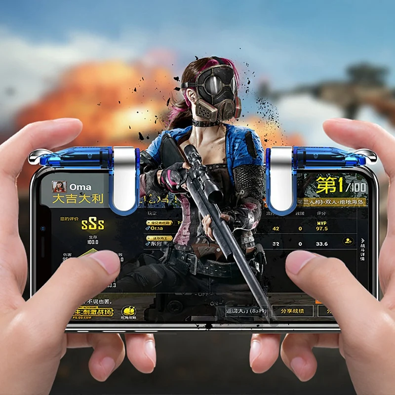 Mini Gaming Trigger para PUBG Gamepad, Control móvil L1 R1 Shooter Pubg Game Fire Buttons L1 R1 para Android Ios Joystick