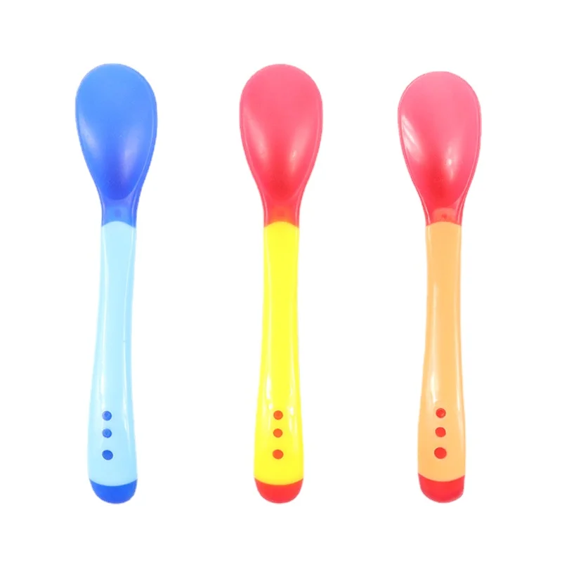 Baby Utensils toddler learning spoons  Fork Set Baby Gadgets Short Handle Spoon Spoon Feeder Tableware for 0-24 month