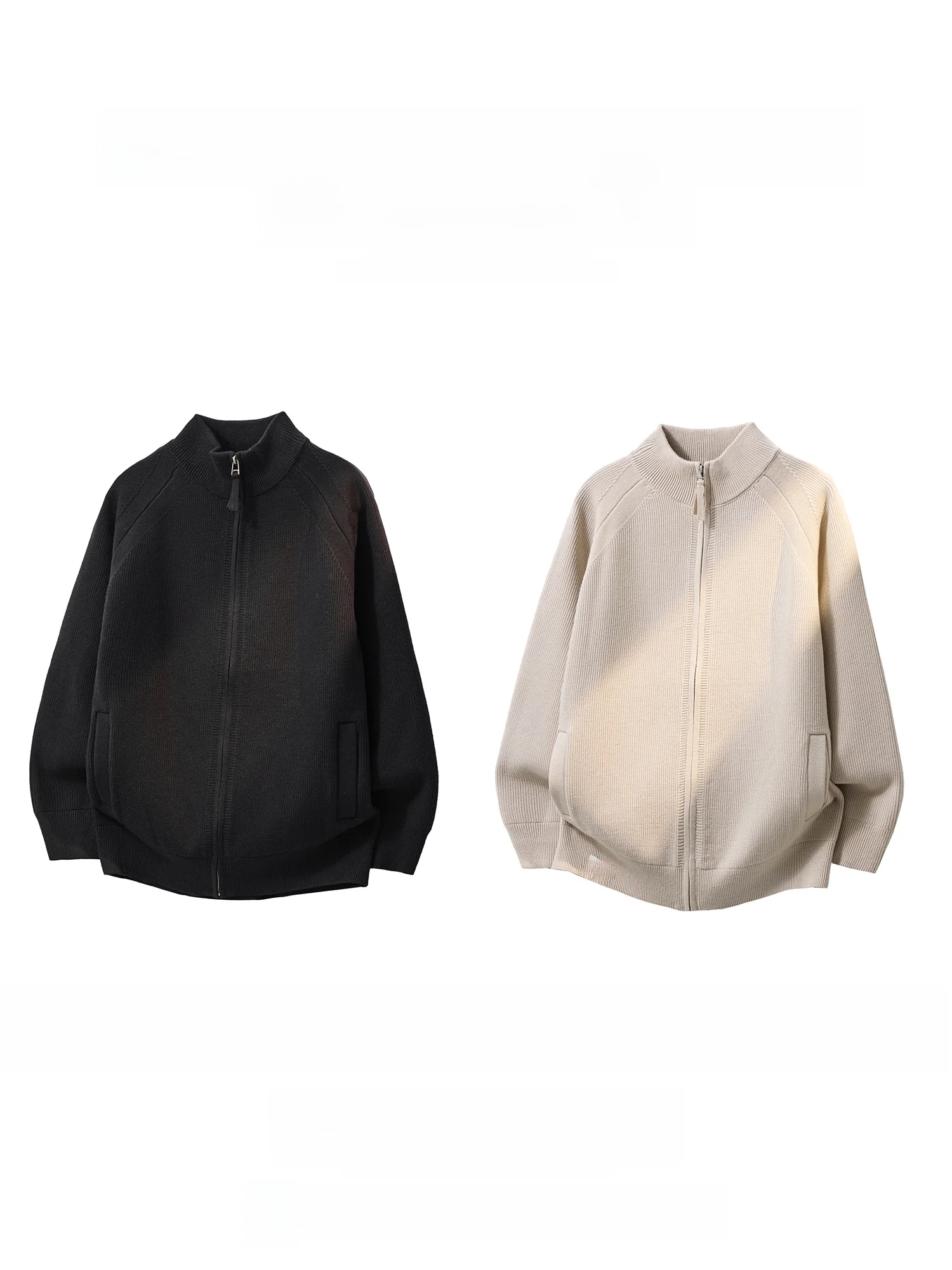 PaulFrank Men's Casual Knitted Cardigan Sweater Pure Color Stand Collar Warmth Autumn Winter Faionable Zipper Closure Coat