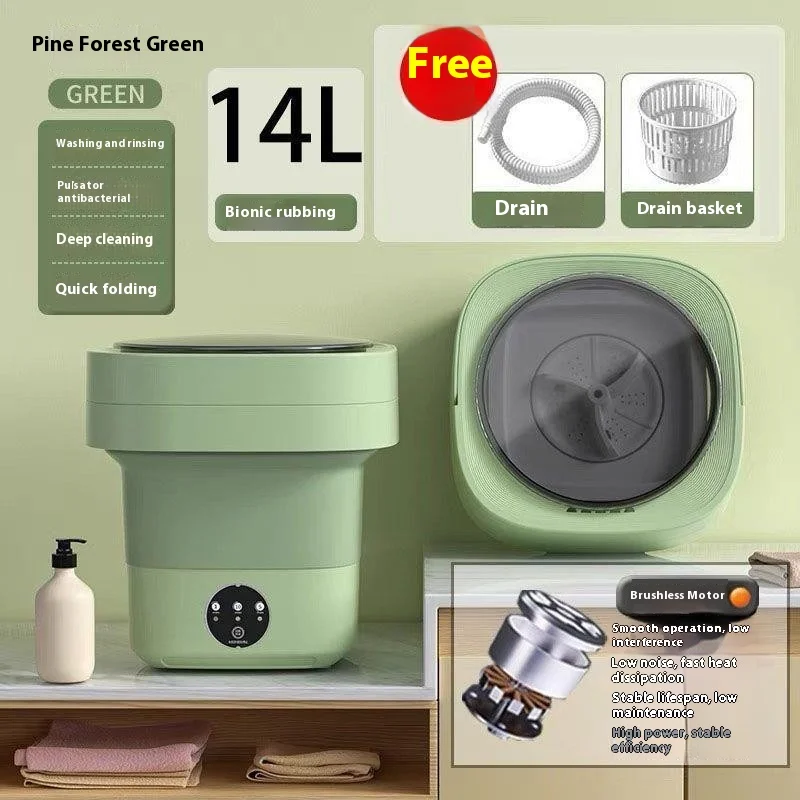 

Портативная складная стиральная машина большой емкости, портативная обезвоживаемая с отжимной сушилкой для носков, нижнего белья, трусиков, стиральная машина