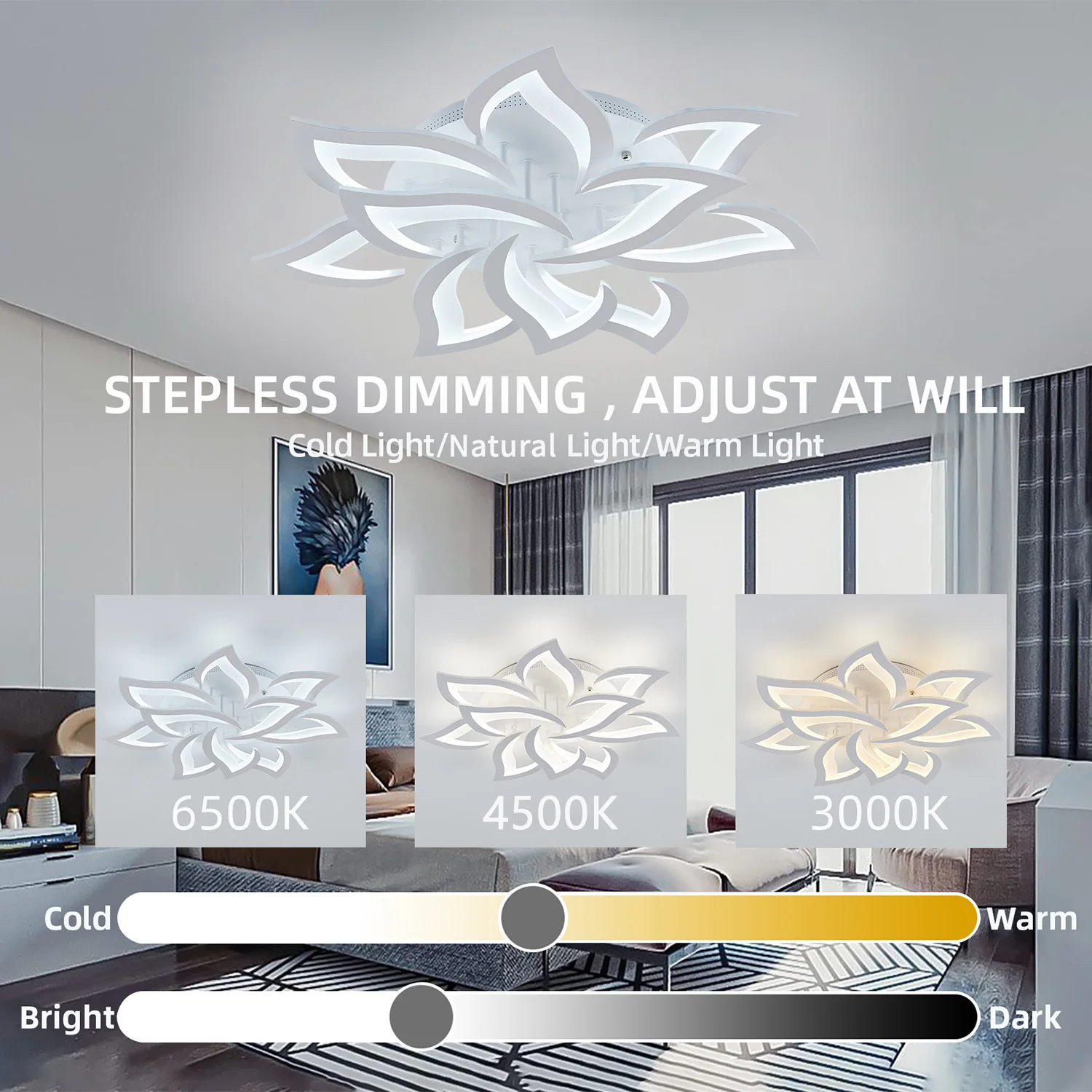 LED Ceiling Lamp Nordic Luxury Bright Ceiling Light Fixtures with Remote Control App Smart Exhibition Hall Study Ceiling Light