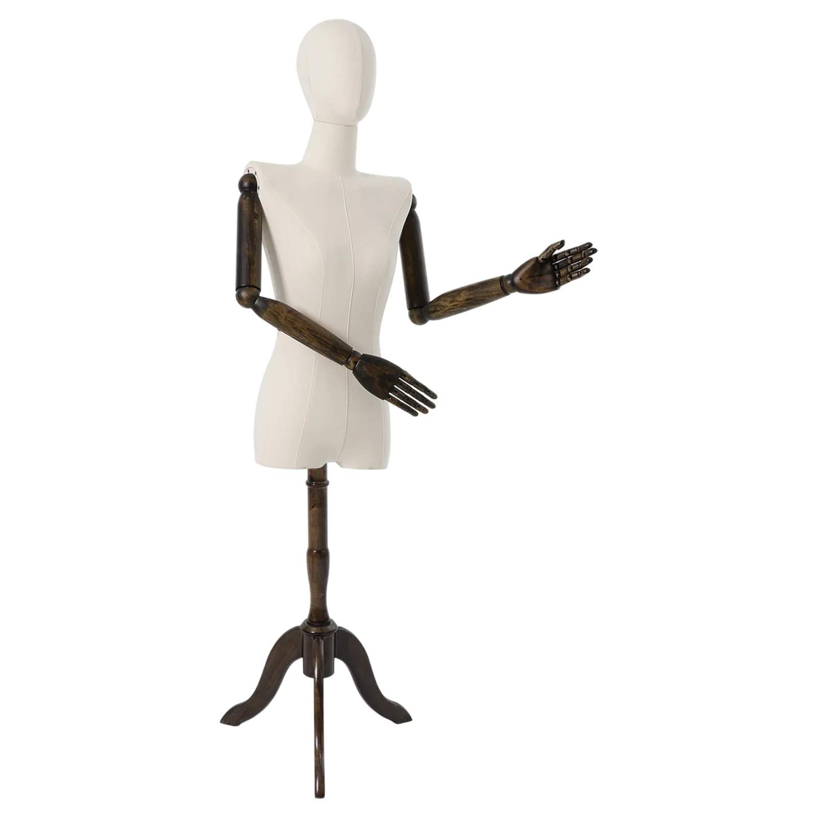 Female Mannequin with Head, Triangular Base, Clothing Display Model, for Wedding Dress, Garment, Wig, Necklace, Hat, Shop, Mall
