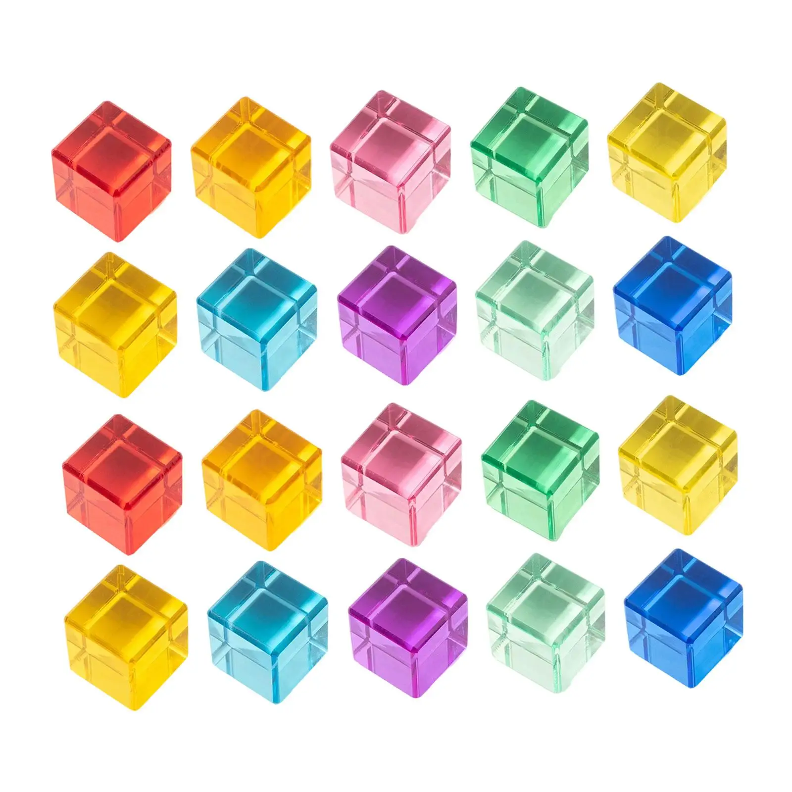Translucent Rainbow Gem Cubes Stacking Toy Educational Acrylic Blocks Set for Kids Creative Building Preschool Sensory Play