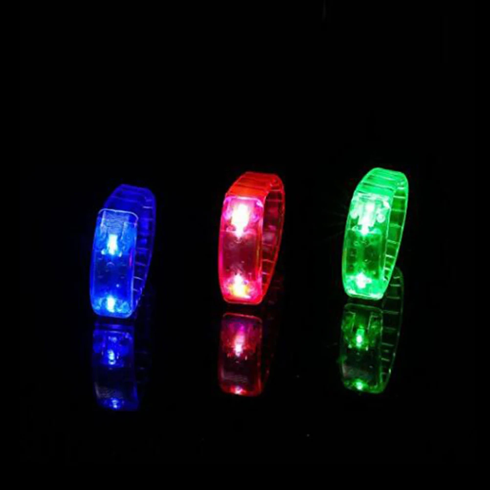 

1Pc Sound Controlled Led Flashing Bracelet Glow Wristband For Party Nightclub Festival Bangle Light Accessory