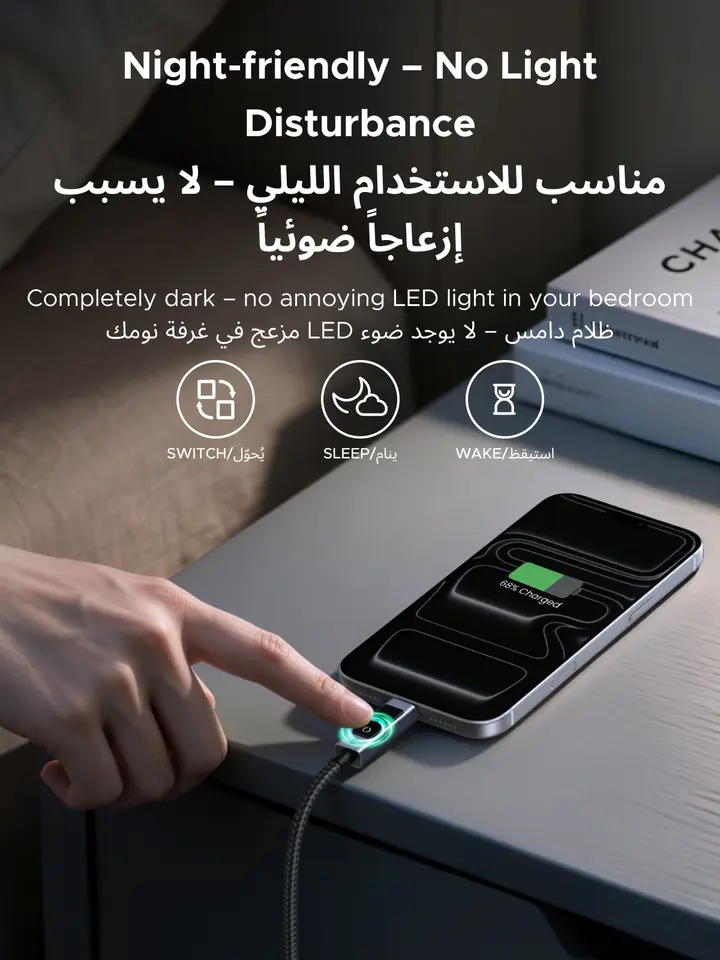 كابل UGREEN PD240W يو اس بي-سي بشاشة رقمية وشحن ذكي للابتوب HP Dell MacBook آيفون 18/17/16 سامسونج S26/25 آيباد - 5