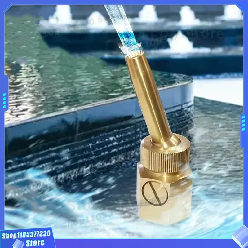 1 Inch Brass Rotary Fountain Nozzle DC Jet Adjustment Universal Rectangle Internal External Metal Material for Garden Water