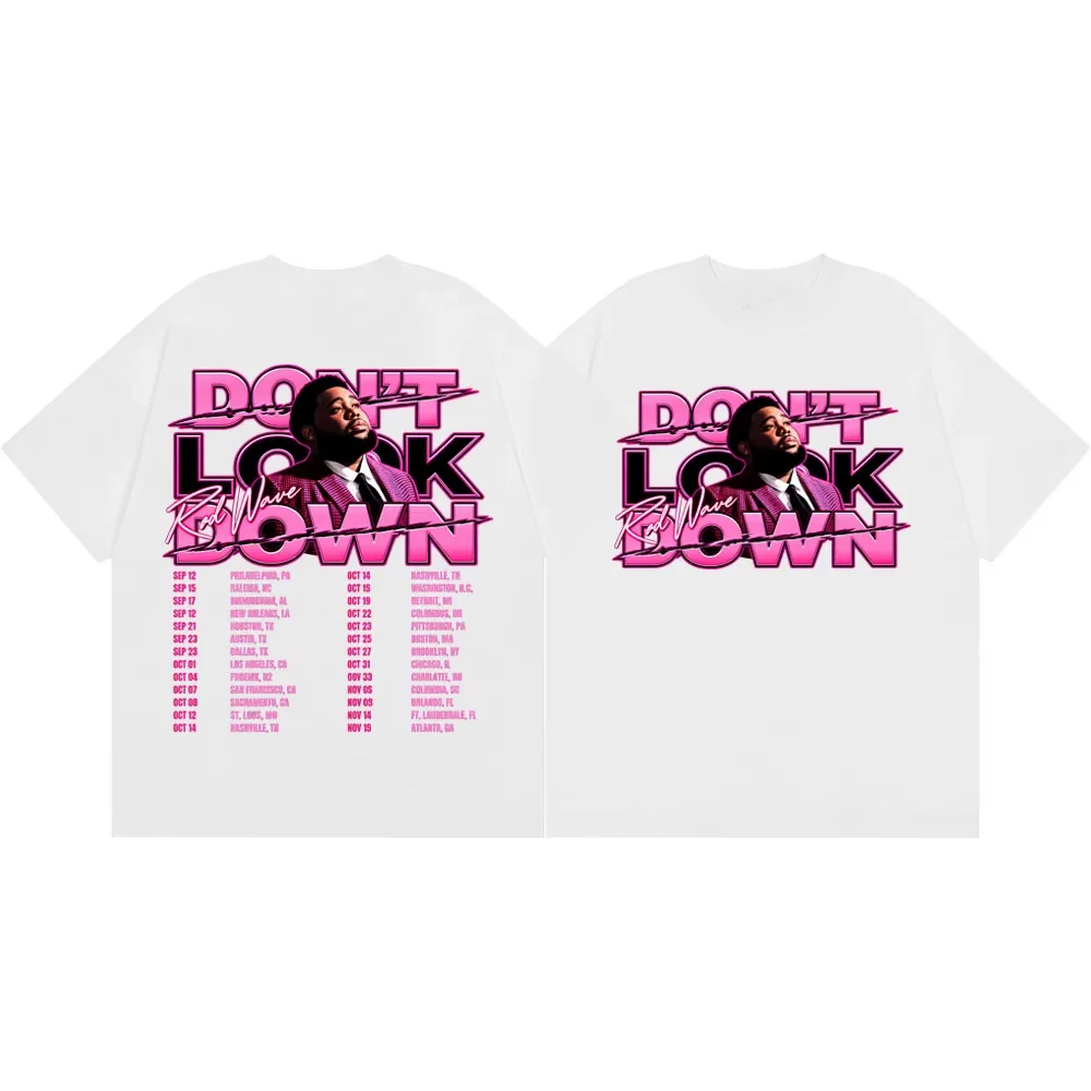 2026 New Rod Wave Don't Look Down Tour 2026 Print T Shirt Rapper Hip Hop Theme Unisex Summer Casual Short Sleeve Tops