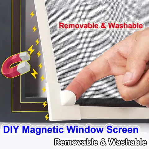 2024 Insect Magnetic Window Screen Tulle Mesh Stealth Customize DIY Summer Mesh Curtain Removable Washable Anti Fly Mosquito Net