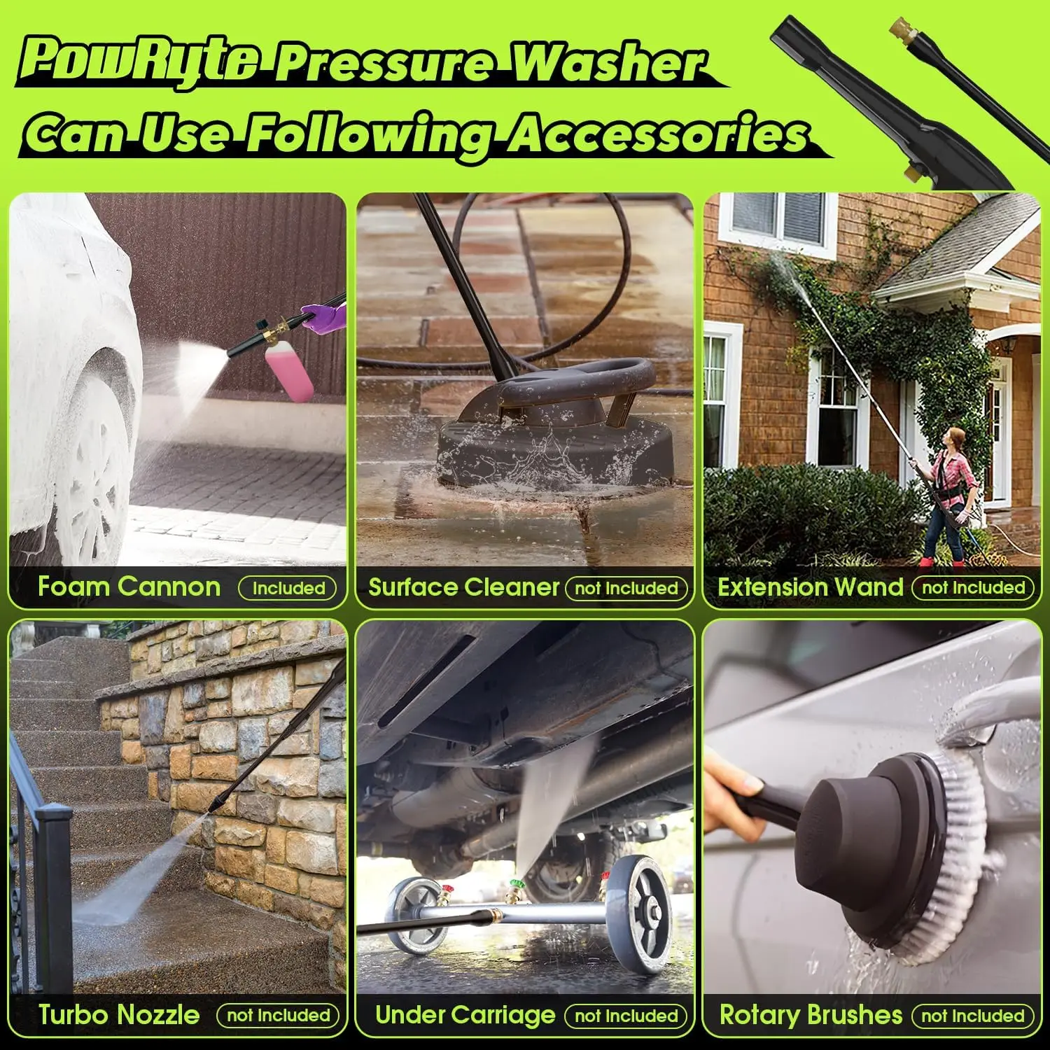 Pressure Washer, Foam Cannon, 2 Different Pressure Tips, Power Washer, 4500 PSI 2.6 GPM