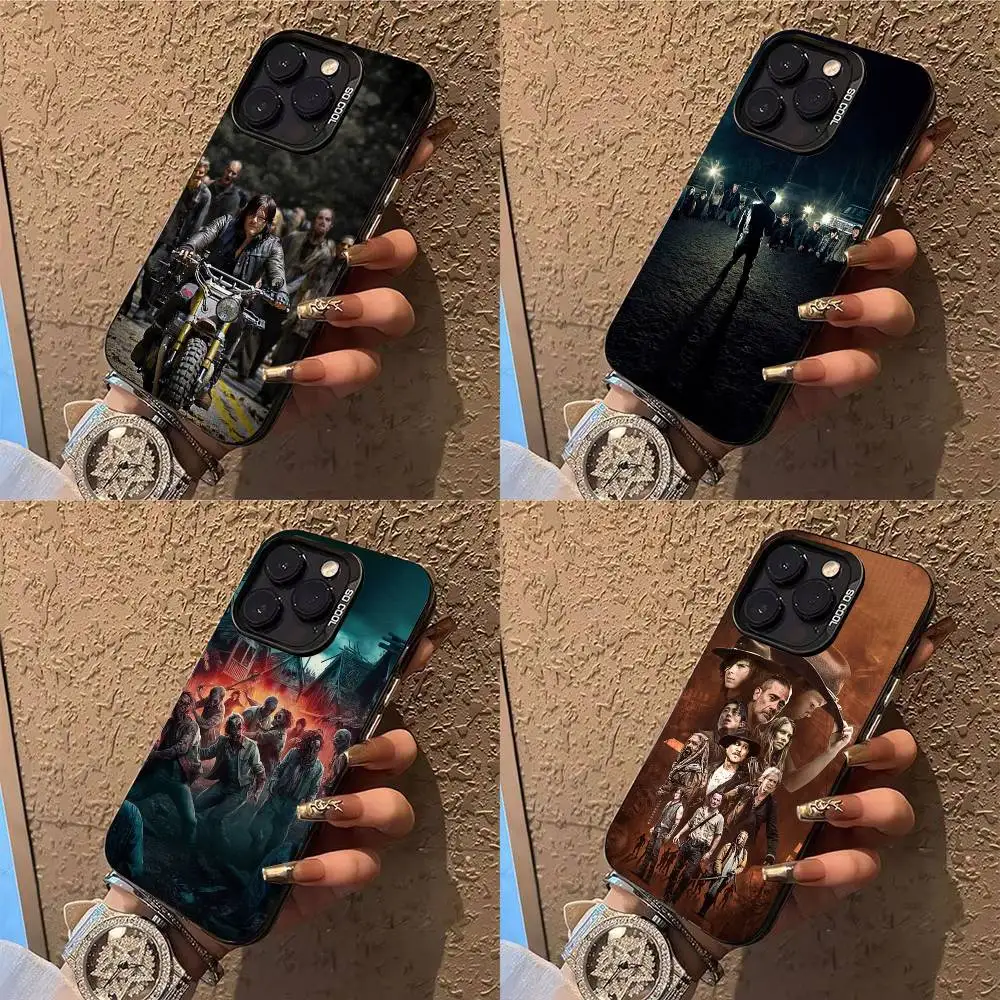 เคสโทรศัพท์ TWD The Dead สำหรับ iPhone 17,16,15,14,13,12,X,8,Pro,Max,Plus,E,SE4,Air,Mini ลาย IMD สีดำด้าน