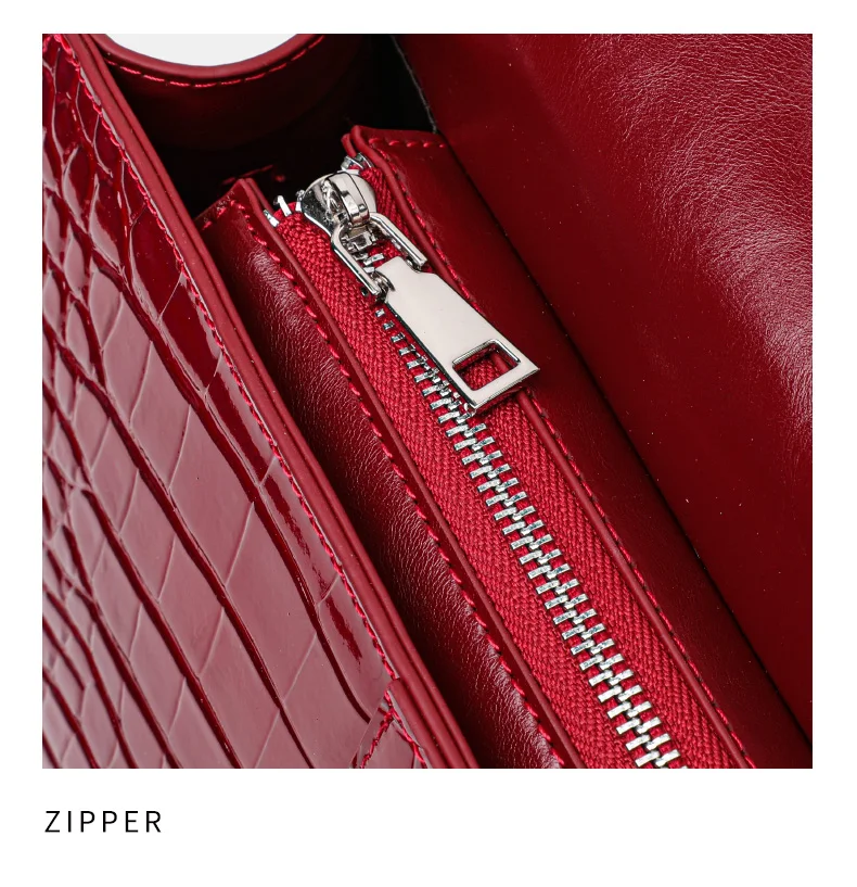Aidrani Damen Echtleder-Umhängetasche mit Klappdeckel - Crossbody- und Schulterstil, Krokodilmuster-Kissen-Tasche – Detail 15