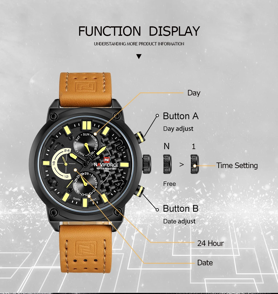 NAVIFORCE Watches Men Luxury Brand Quartz Watch Fashion Chronograph Watch Reloj Hombre Sport Clock Male Hour Relogio Masculino