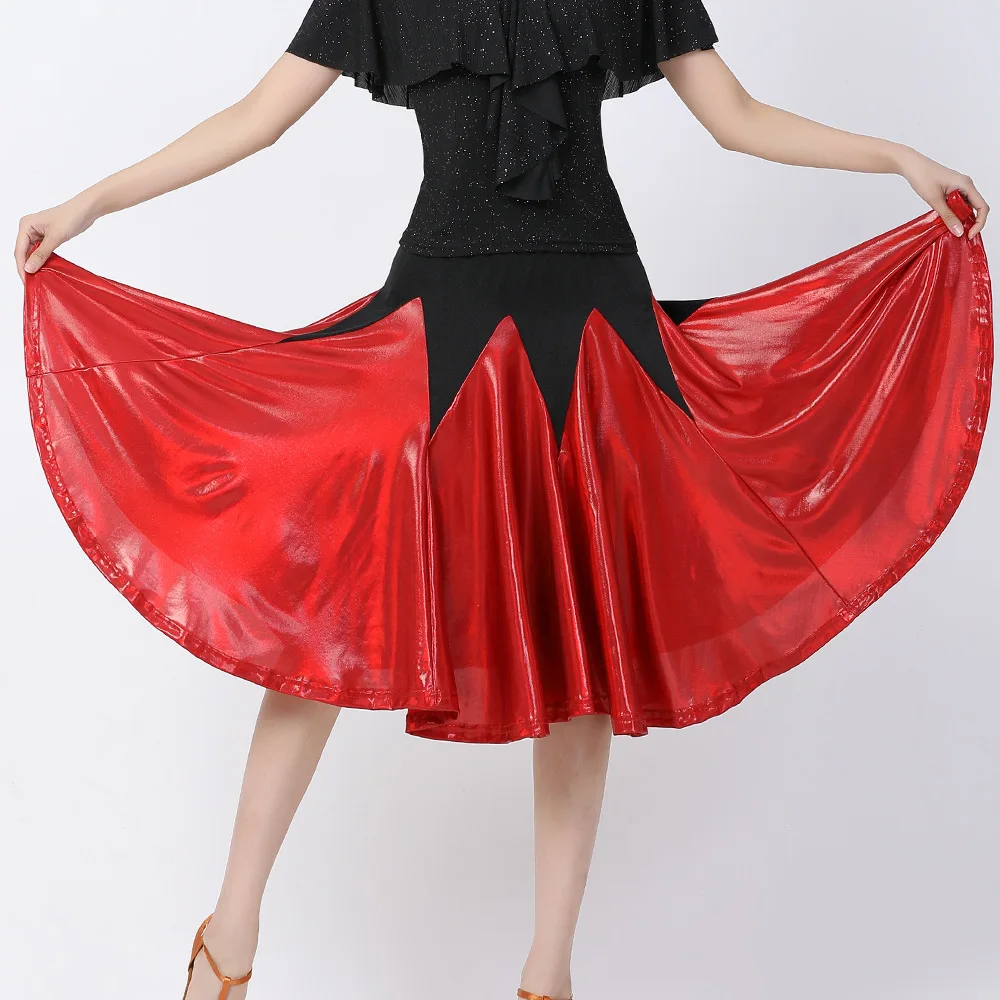 1pcs/lot woman fashion latin dance skirt lady patchwork pleated cha cha dance skirt