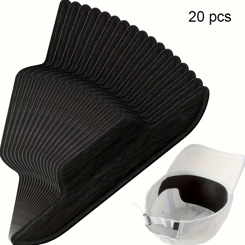 20pcs Hat Sweatband, Golf Absorbent Sweat Pads, Stain and Odor Resistant, Soft Cap Sweat Guard, Disposable Hat Sweat Liner