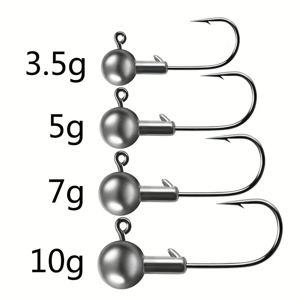5 قطع طُعم بيونيك ناعم 7 جرام مع خطاف رأس من الرصاص - أدوات صيد فعالة لالتقاط المزيد من الأسماك #6