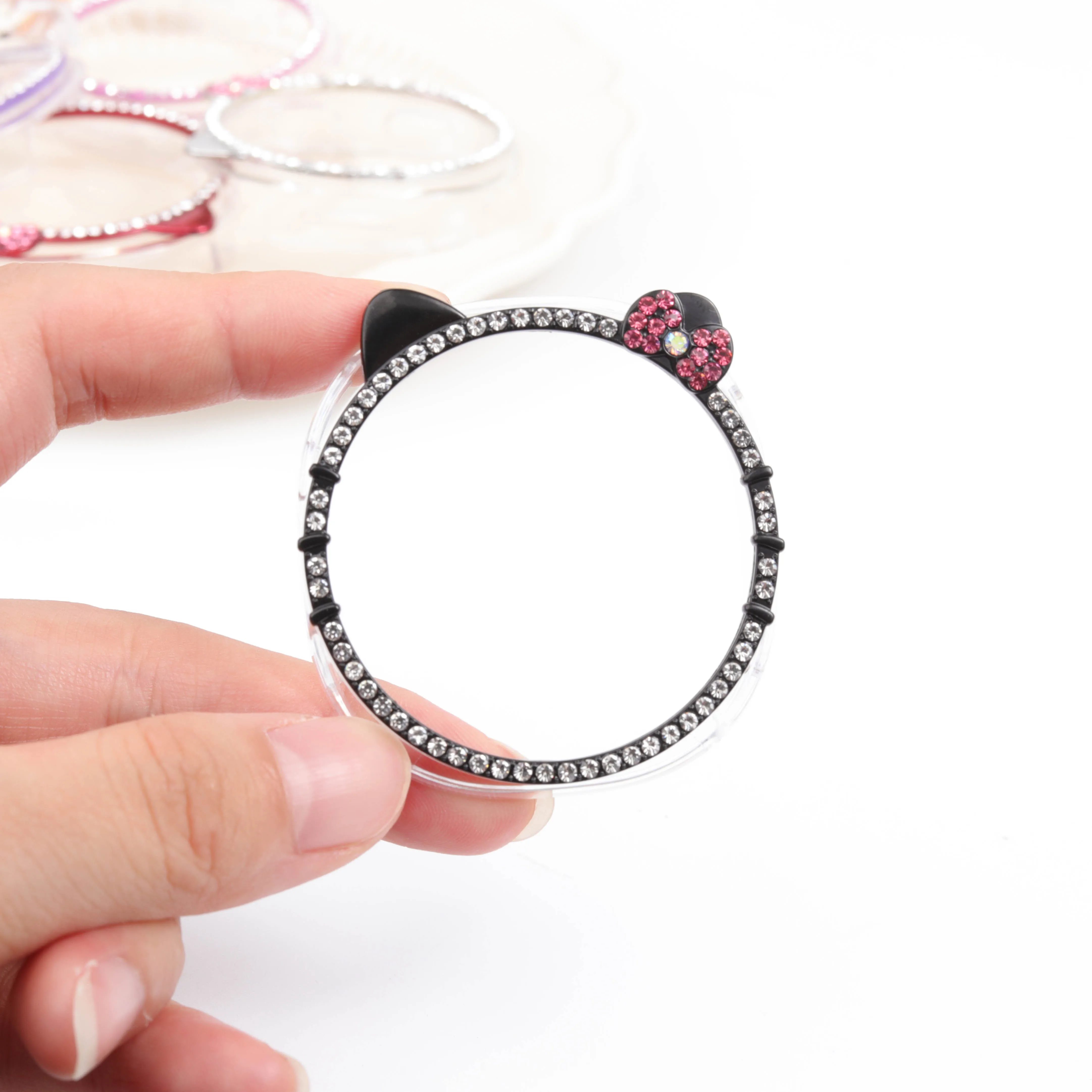Diamant-Abdeckung für Samsung Galaxy Watch 8 44 mm 40 mm Zubehör KT Cat Bling PC-Stoßstange Rahmen Schutzband Galaxy Watch8 Hülle