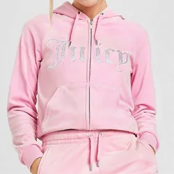 Y2k Zip Up Rhinestone Letter Print Women Hoodie 2023 Oversized Hoodies Goth Punk Jackets Long Sleeve Pink Sweatshirts Streetwear