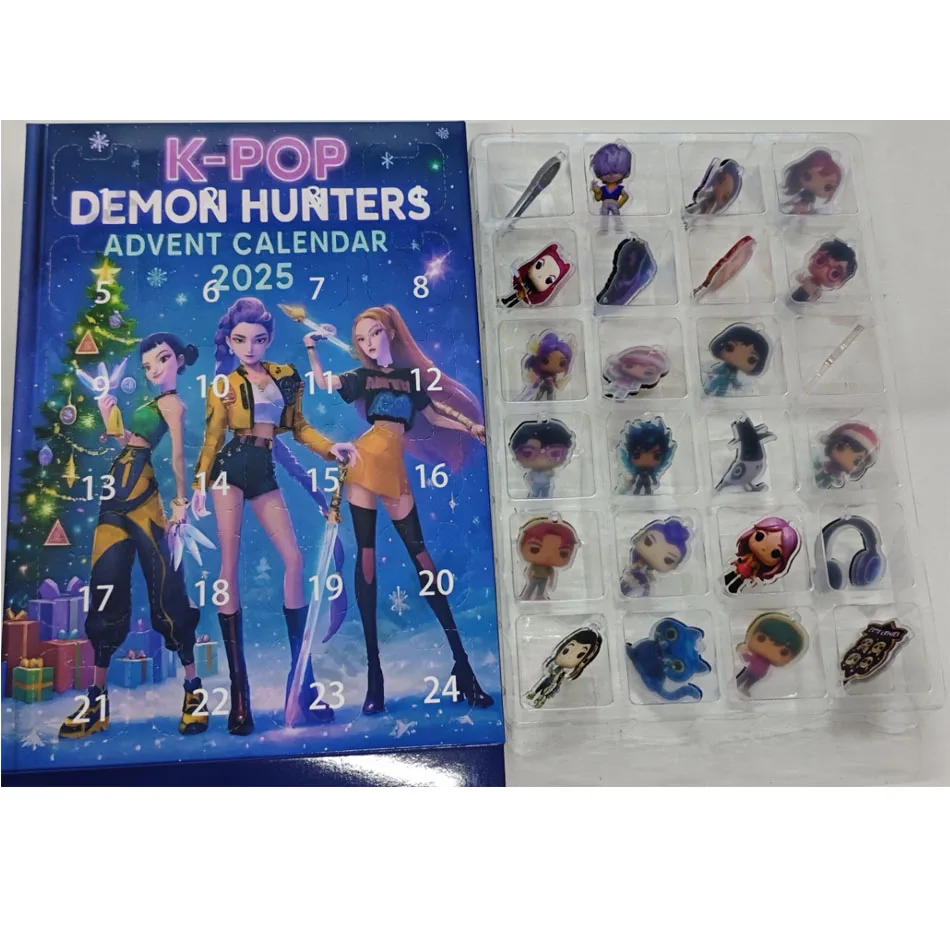 2025 Countdown Calendars Kpop Demon Hunters Advent Calendar Model Doll Collection Desk Decoration Children Christmas Gifts