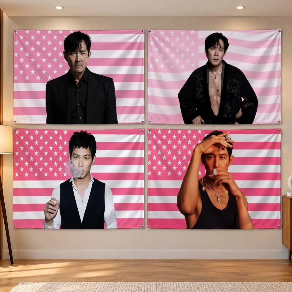 Actor Korean Film Television Cinema L-Lee Jung Jae Flags Banner Decor for Bedroom,Garden,Party,Club,Indoor Outdoor, Fan Gift