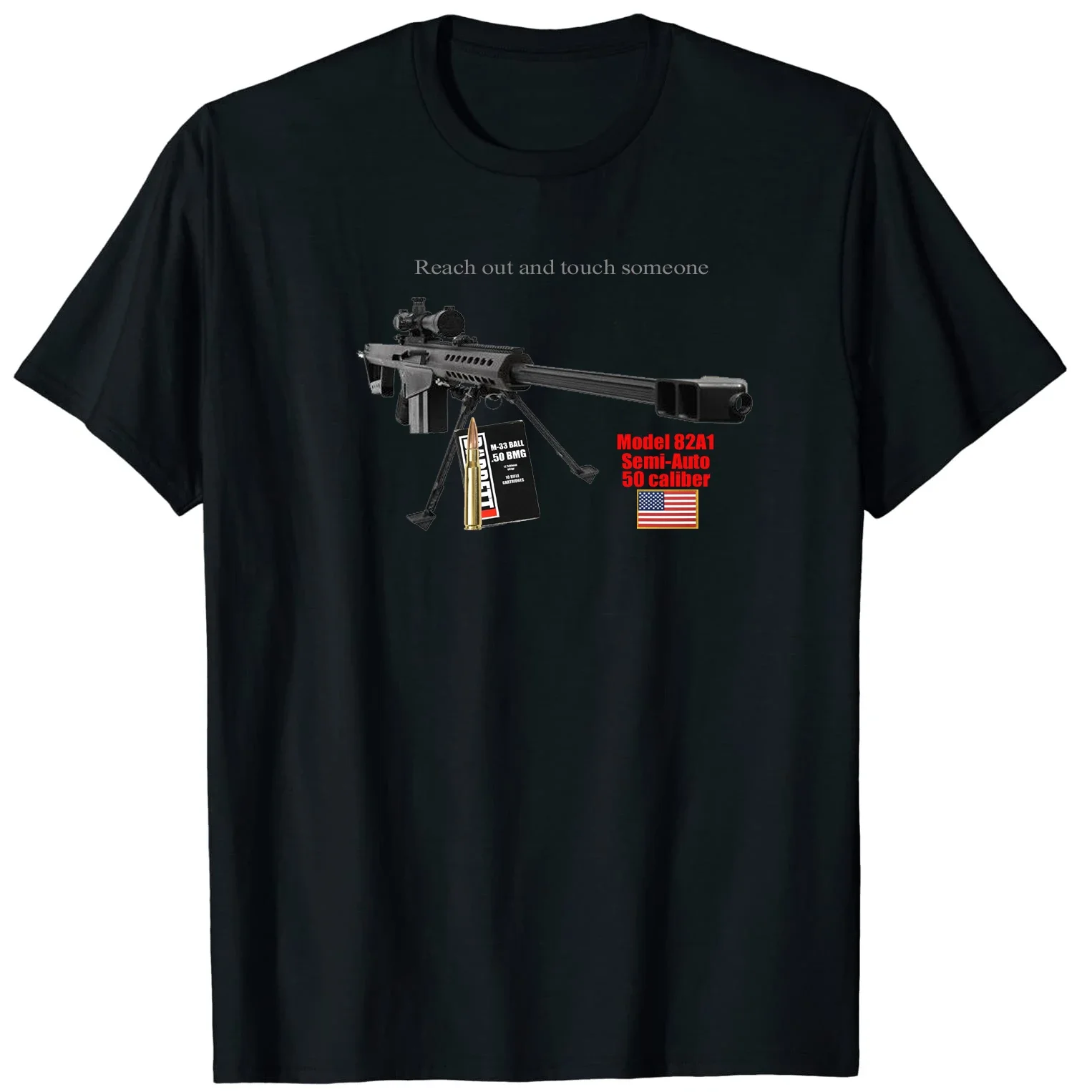 50 Caliber M82A1 Sniper Rifle T-Shirt 100% Cotton O-Neck Summer Short Sleeve Casual Mens T-shirt Size S-3XL