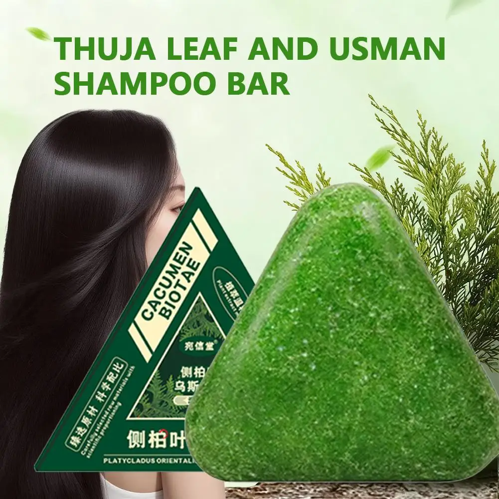 Platycladus Orientalis Usman champú hecho a mano jabón para controles de la caída del cabello aceite nutritivo limpio fortalece las raíces champú