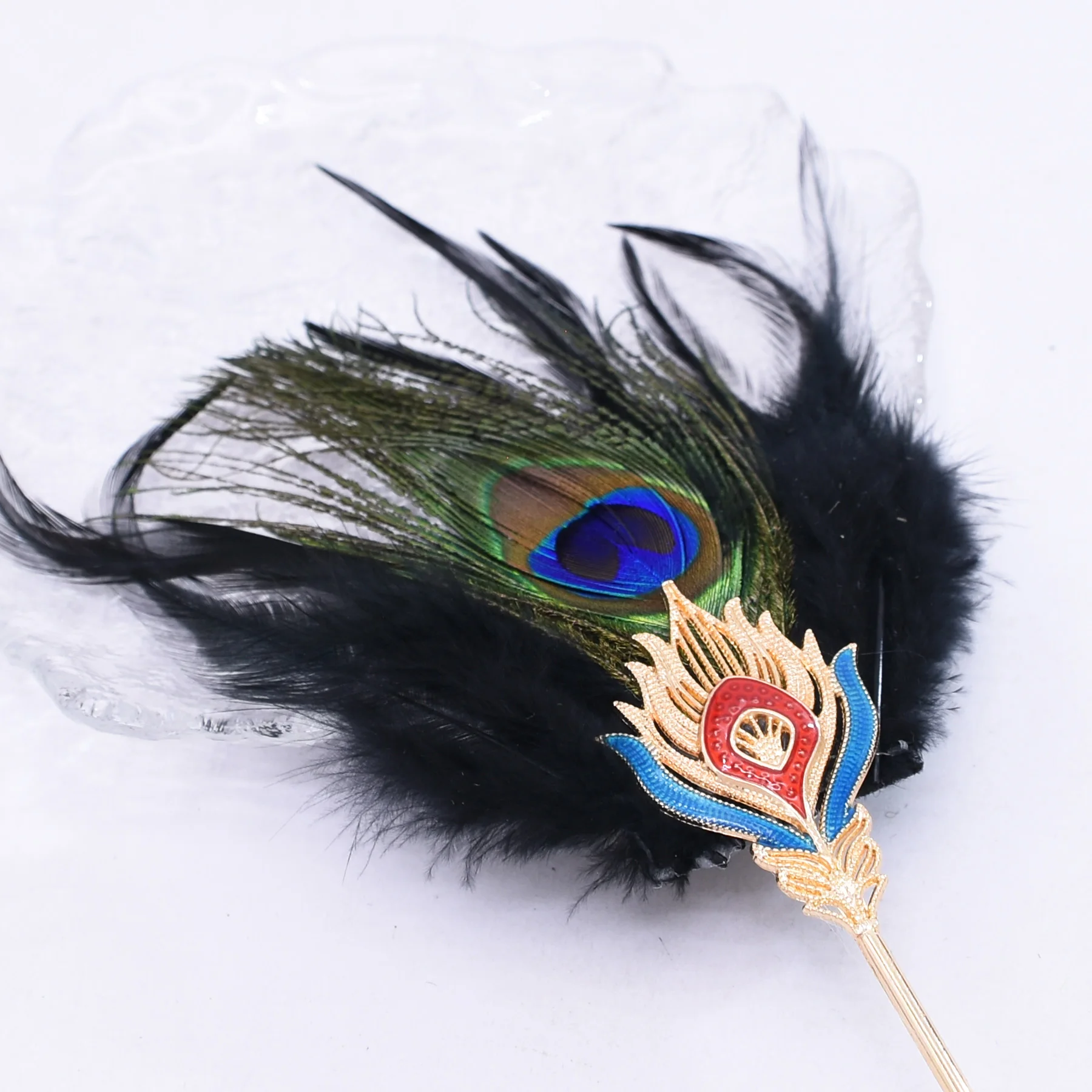 

Dai ethnic style peacock feather headdress hairpin ornaments hairpin retro scenic spot Hanfu photography accessories