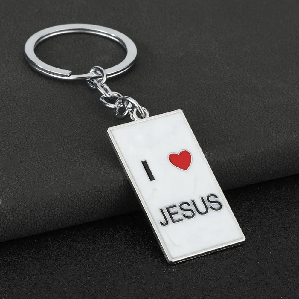 Ich liebe Jesus Kreativer Religiöser Anhänger aus Legierung Schlüsselanhänger Christliche Glaubensornamente Accessoires für Männer Frauen Schmuck Gebetsgeschenke – Detail 5