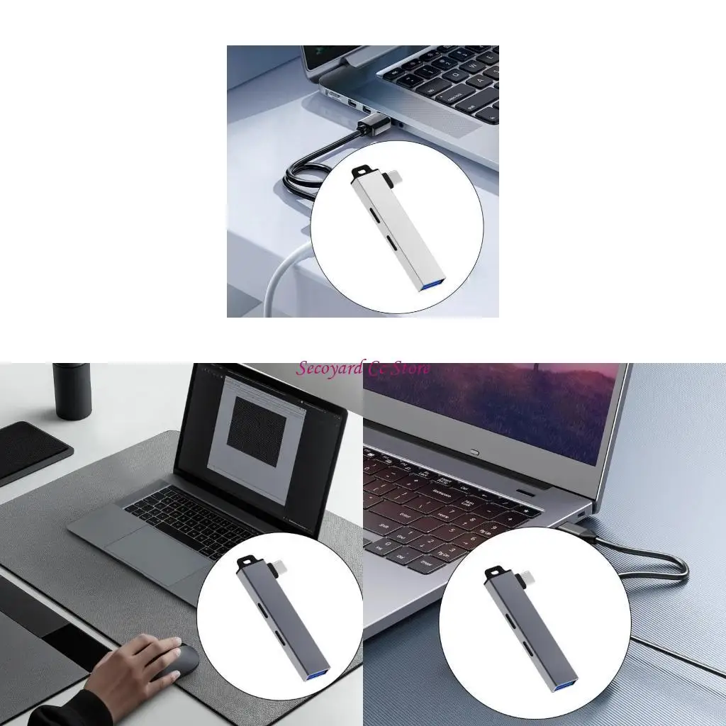

N3UC Versatile &Compactly USB C Hub Type C Docking Stations Featuring USB C+USB3.0 Port for Seamlessly Device Integration