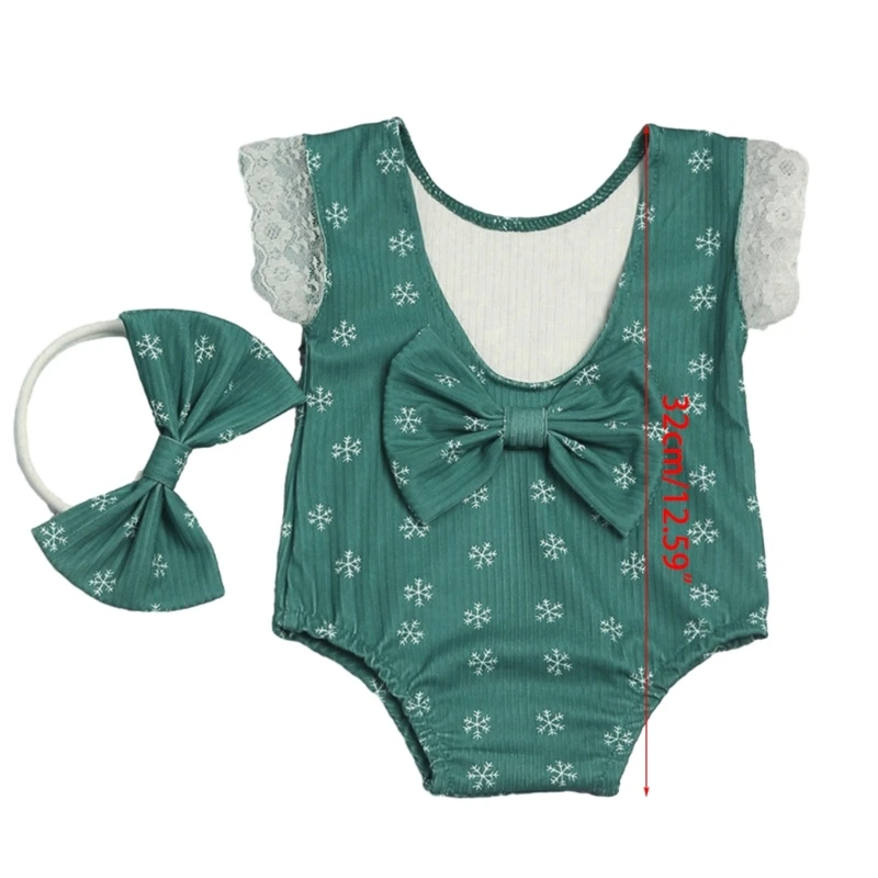 Bandeau à nœud pour bébé, barboteuse noël, Costume Photo, tenue Photo pour bébé 0 à 1 mois