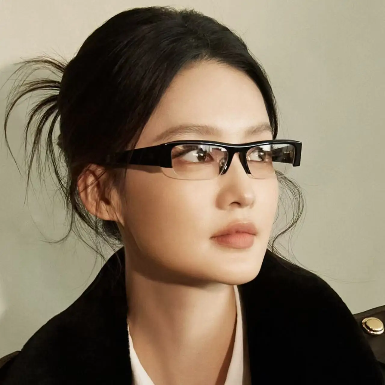 Vintage Small Rectangle Half Frame Black Sunglasses for New Fashion Leopard Gradient Sun Glasses Ladies Trendy Driving Eyewear