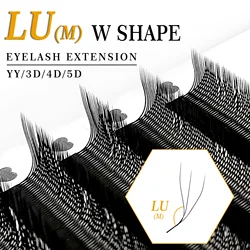 Automatic Flower LU Curl Eyelash 0.07 W Shape Eyelashes Extension Individual Mink Lash YY 3D 4D 5D Soft Silk Eyelash Faux Cilios