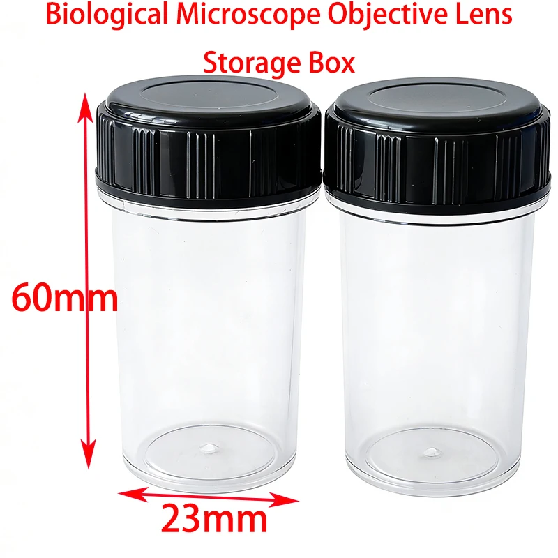Boîte en plastique pour objectif de microscope biologique, hauteur 45mm 60mm, pour couvercle anti-poussière d'objectif 185 195, 10 ou 2 pièces