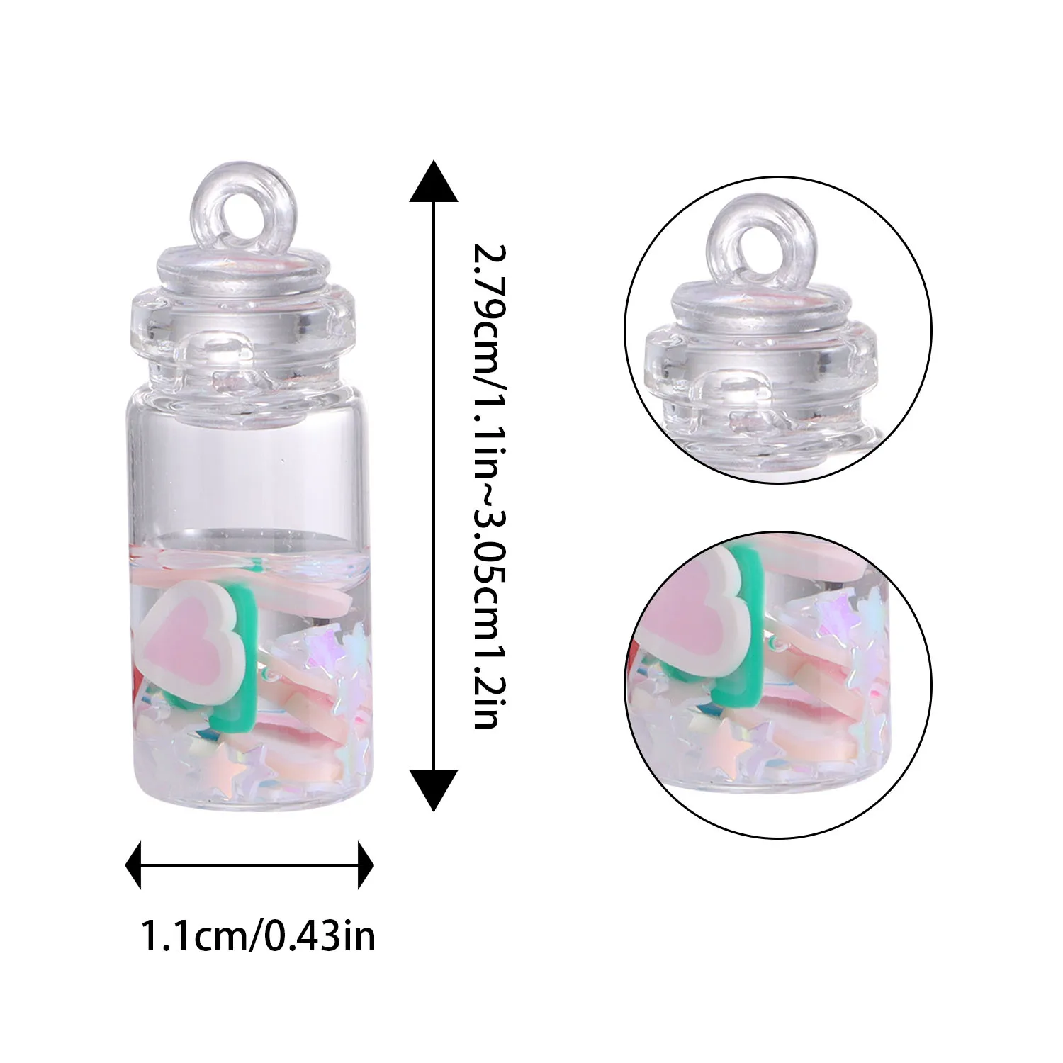 40 teile/paket Transparente Glas Ball Anhänger DIY Handgemachten Schmuck Zubehör Gemischte Farbe Künstliche Diamant Glas Ball – Detail 5