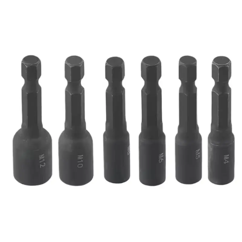 A25F-Tap Socket Adapter 1/Set 4-12Mm Screws Extension Bar 1/4 Inch Hex Shank Tap Die Socket Adapter Holder For DIY Projects